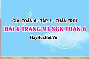 Giải bài 6 trang 93 Toán 6 Tập 1 SGK Chân trời sáng tạo